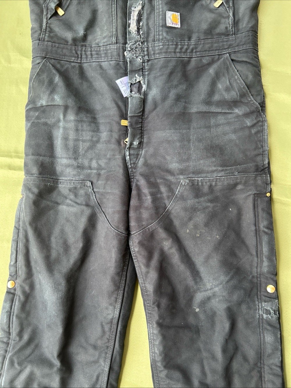 Carhartt Black Workwear Duck Bib Overalls with Zip Pockets - Picture 2 of 9